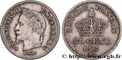 20 centimes Napoléon III, tête laurée, grand module 1867 Strasbourg F.150/2