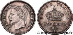 20 centimes Napoléon III, tête laurée, grand module 1867 Strasbourg F.150/2