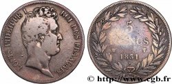 5 francs type Tiolier avec le I, tranche en creux 1831 Lille F.315/27