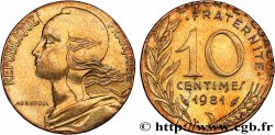 10 centimes Marianne, fautée frappée sur un flan de 5 centimes 1981 Pessac F.144/21 var.