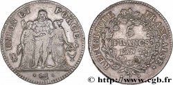 5 francs Union et Force, Union desserré, seulement gland extérieur 1799 Bordeaux F.291/24