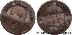 Deux centimes Napoléon III, tête nue 1853 Lille F.107/8