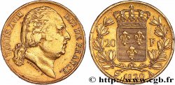20 francs Louis XVIII, tête nue, sans tête de cheval 1820 Paris F.519/20