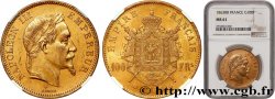 100 francs or Napoléon III, tête laurée 1863 Strasbourg F.551/3 SUP61 NGC