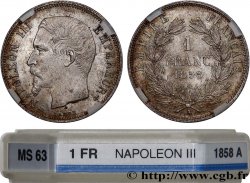 1 franc Napoléon III, tête nue 1858 Paris F.214/11 SPL63 GENI