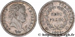 Demi-franc Napoléon Ier tête laurée, République française, buste fin 1808 Strasbourg F.177/4