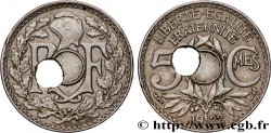 5 centimes Lindauer petit module, trou décentré 1922 Poissy F.122/5 var.