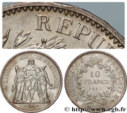 10 francs Hercule, point sur le E de REPUBLIQUE 1967  F.364/6 var. MS 