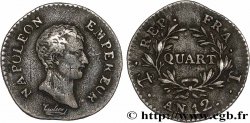 Quart (de franc) Napoléon Empereur, Calendrier révolutionnaire 1804 Nantes F.158/7