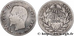 20 centimes Napoléon III, tête nue 1860 Strasbourg F.148/16