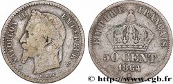 50 centimes Napoléon III, tête laurée 1864 Strasbourg F.188/3