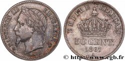 50 centimes Napoléon III, tête laurée 1867 Paris F.188/13