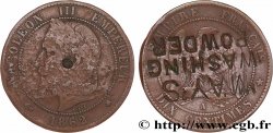 Dix centimes Napoléon III, tête laurée, avec contremarque publicitaire 1862 Paris F.134/7 var.