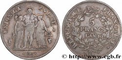 5 francs Union et Force, Union serré, avec glands intérieurs et gland extérieur 1802 Perpignan F.288/184