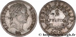 2 francs Napoléon Ier tête laurée, Empire français 1814 Paris F.255/67 TTB 