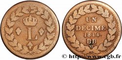 Un décime à l’L couronnée 1814 Strasbourg F.132/1