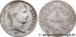 5 francs Napoléon empereur, République française 1808 Rouen F.306/3 TTB+ 