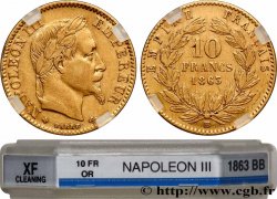 10 francs or Napoléon III, tête laurée 1863 Strasbourg F.507A/4
