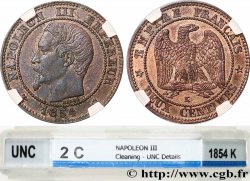 Deux centimes Napoléon III, tête nue 1854 Bordeaux F.107/16