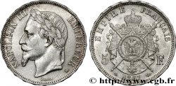 5 francs Napoléon III, tête laurée 1867 Strasbourg F.331/11