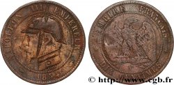 Dix centimes Napoléon III, tête nue, satirique 1854 Paris F.133/11 var.