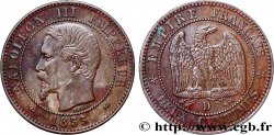 Deux centimes Napoléon III, tête nue, différent levrette, grand D et petit lion 1855 Lyon F.107/26