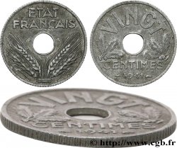 VINGT centimes État français, cannelures larges 1941  F.152/3