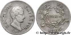 Quart (de franc) Napoléon Empereur, Calendrier grégorien 1806 Paris F.159/1