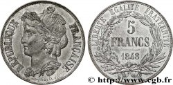 Concours de 5 francs, essai en étain par Dantzell, frappe monnaie 1848 Paris VG.3067 var.