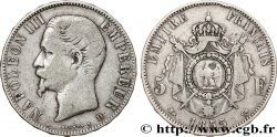 5 francs Napoléon III, tête nue 1855 Lyon F.330/5