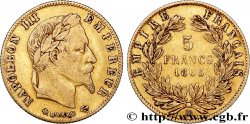 5 francs or Napoléon III, tête laurée 1865 Strasbourg F.502/8