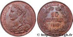 Concours de 10 centimes, essai en cuivre par Montagny, premier revers 1848 Paris VG.3147  MS60 