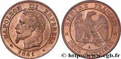 Deux centimes Napoléon III, tête laurée, buste définitif 1861 Paris F.108A/1