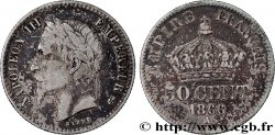 50 centimes Napoléon III, tête laurée 1866 Paris F.188/9