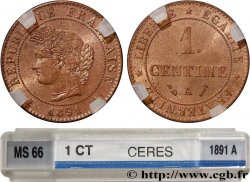 1 centime Cérès 1891 Paris F.104/18 FDC66 GENI