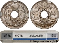 5 centimes Lindauer, grand module 1918 Paris F.121/2
