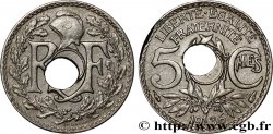 5 centimes Lindauer petit module, trou décentré 1936 Paris F.122/19 var.