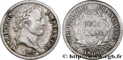 Demi-franc Napoléon Ier tête laurée, République française 1808 Lille F.177/16