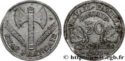 50 centimes Francisque, légère, fautée clippée 1943  F.196/2 var.