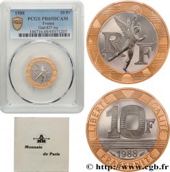 Belle Épreuve Or 10 francs Génie de la Bastille 1988 Pessac F5.1304 1 FDC69 PCGS