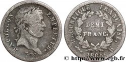 Demi-franc Napoléon Ier tête laurée, République française, buste fin 1808 Bordeaux F.177/9