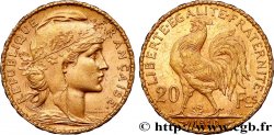 20 francs or Coq, Liberté Égalité Fraternité 1910 Paris F.535/4