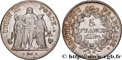 5 francs Union et Force, Union serré, avec glands intérieurs et gland extérieur 1799 Paris F.288/95