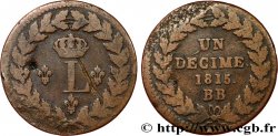 Un décime à l’L couronnée 1815  Strasbourg F.132A/3