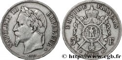 5 francs Napoléon III, tête laurée 1868 Strasbourg F.331/13