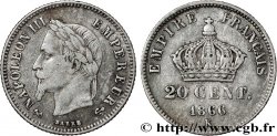 20 centimes Napoléon III, tête laurée, petit module 1866 Bordeaux F.149/6