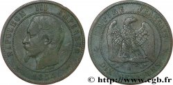 Dix centimes Napoléon III, tête nue 1854 Paris F.133/11