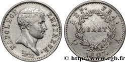 Quart (de franc) Napoléon Empereur, tête de nègre 1807 Paris F.160/1