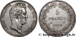 5 francs type Tiolier sans le I, tranche en creux 1830 Paris F.313/1