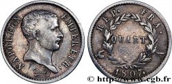 Quart (de franc) Napoléon Empereur, tête de nègre 1807 Paris F.160/1